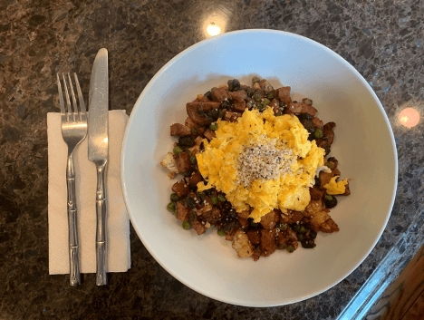 Dr. igor’s turkey sausage & cauliflower hash with buttery eggs recipe