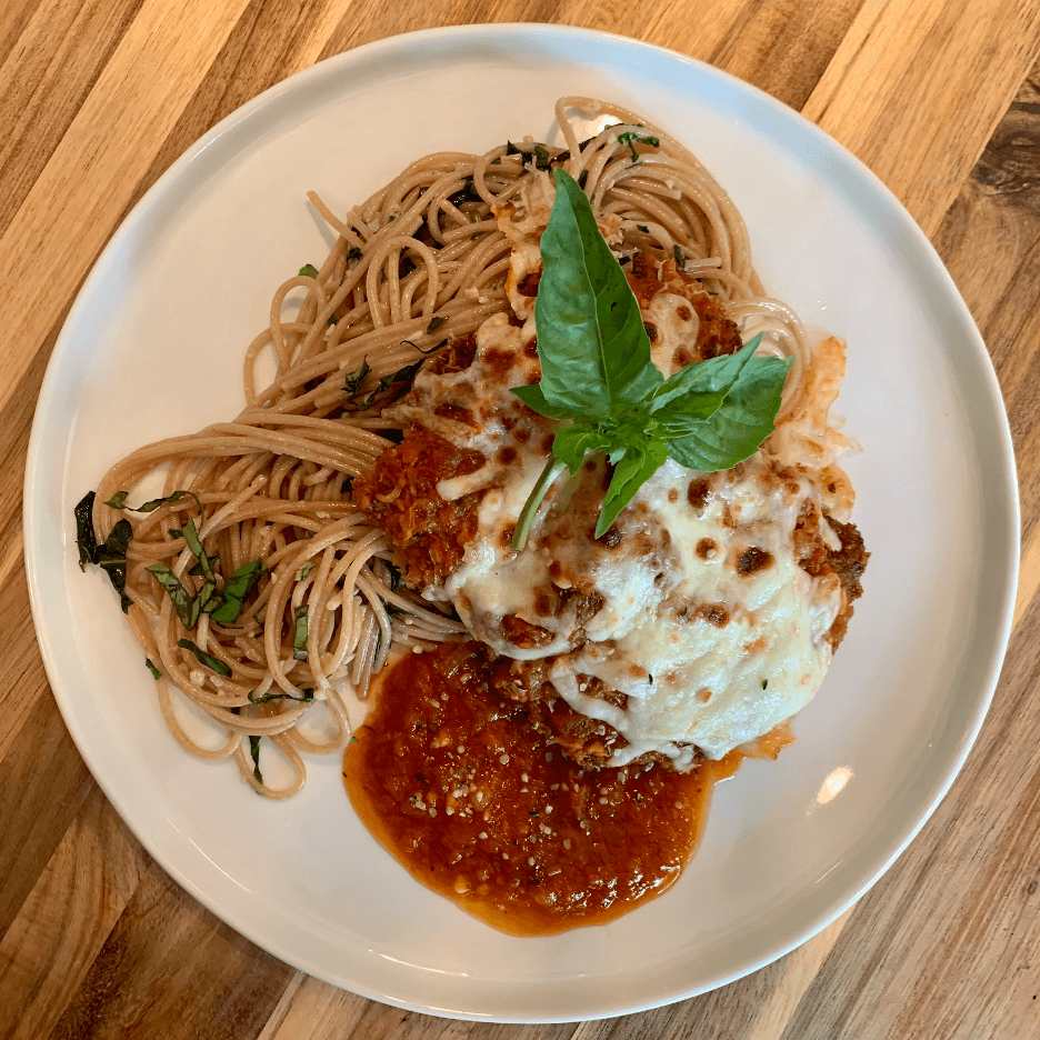 Dr Igor’s Chicken Parmesan 2.0 on Whole Wheat Linguine Recipe