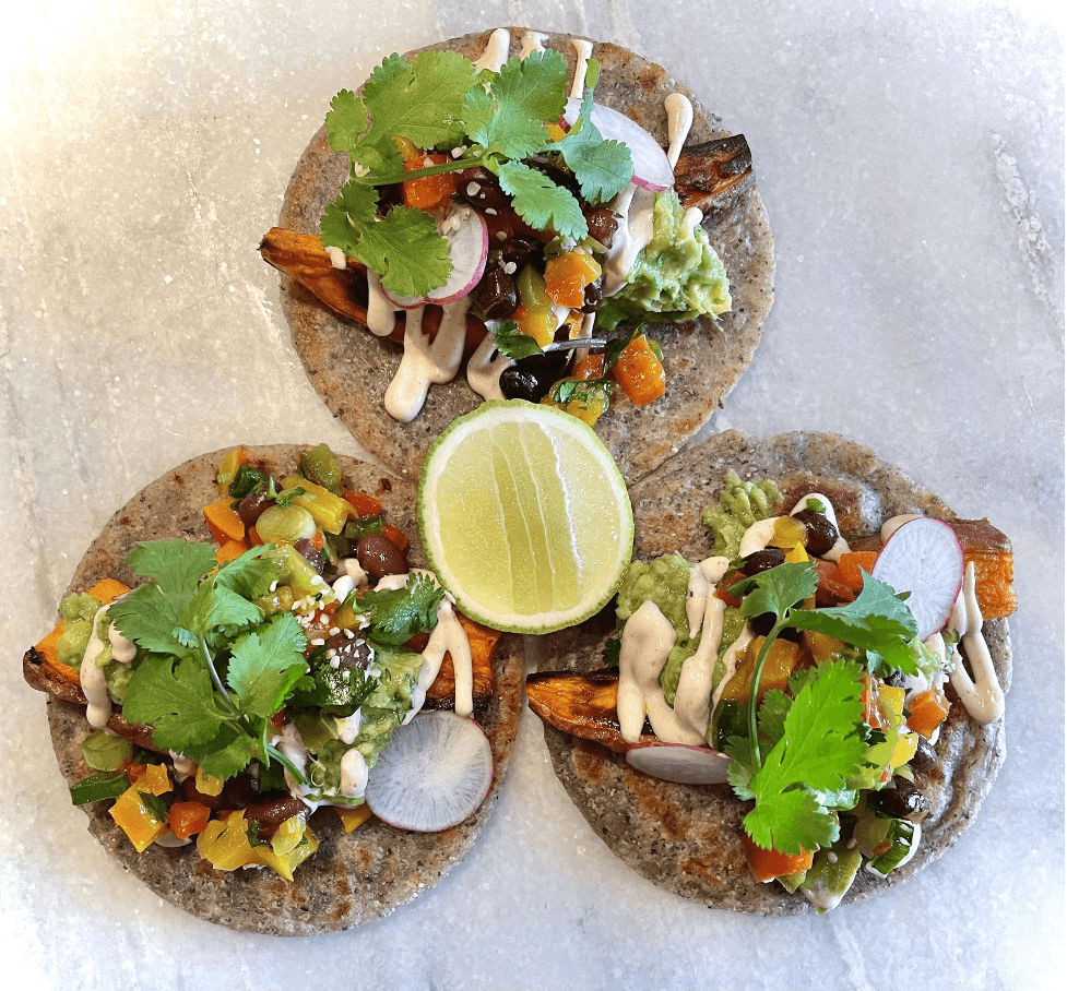 Dr. Igor’s Vegan Sweet Potato & Hemp Heart Tacos Recipe